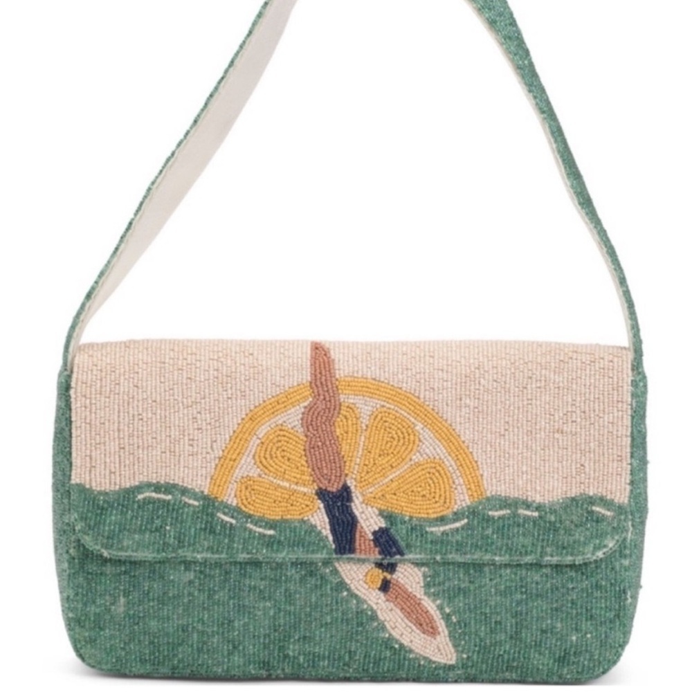 💛Made in India Beaded Bag Viral Tiktok Sunrise flower beach diver swimmer💛NWT